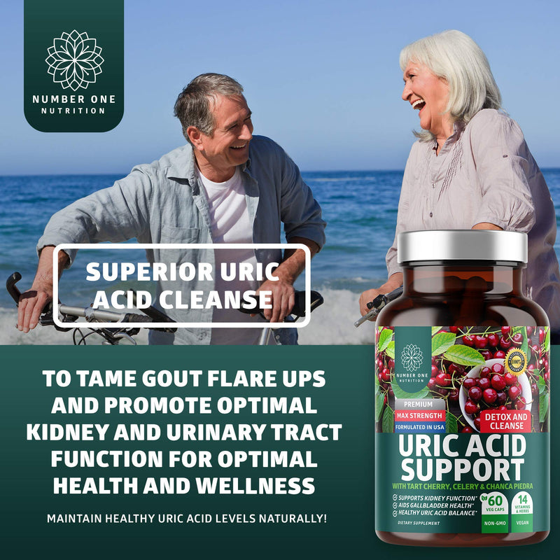 Number One Nutrition N1N Premium Uric Acid Support and Men's Multivitamins, All Natural Supplements to Support Energy Levels, Prostate Health and Urinary Tract Functions, 2 Pack Bundle