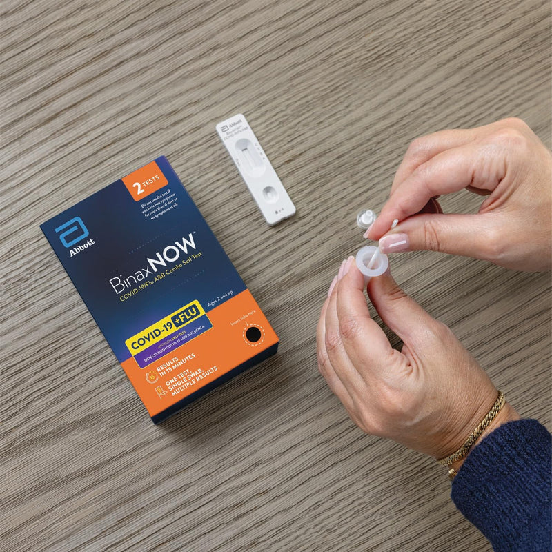BinaxNOW COVID-19/Flu A&B Combo Self Test, Reliable COVID/Flu Home Test With 15 Minute Results, 2 Tests