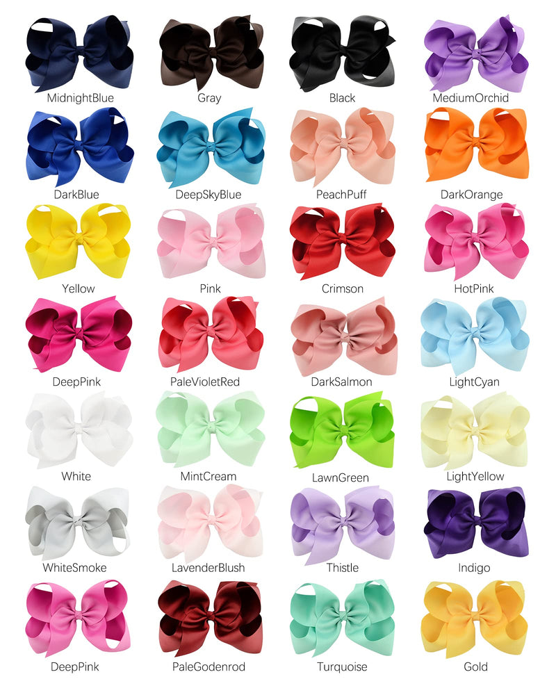 Choicbaby 28pcs 6 Inch Hair Bows for Girls Large Hair Bows with Alligator Clips Toddler Hair Accessories for Baby Girls Kids Teens