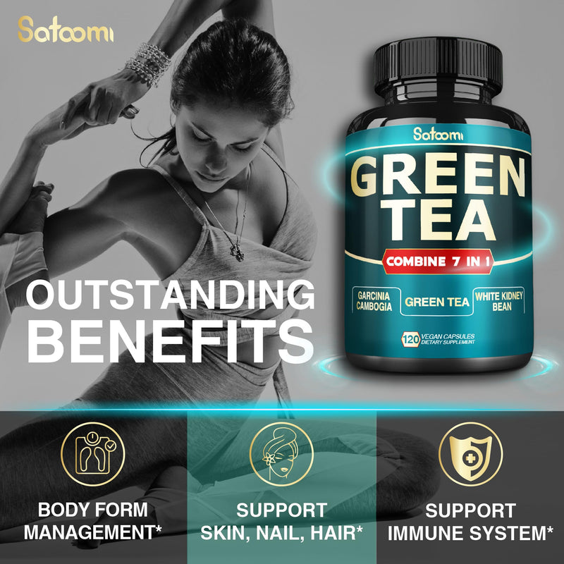 [Australia] - 13x Green Tea Extract Capsules 13200mg per Serving with Garcinia Cambogia, Kidney Bean, Raspberry, Grape Seed, Gymnema & Forskohlii - Support Body Management, Mind & Immunity System - 120 Capsules Green Tea - 13200mg 