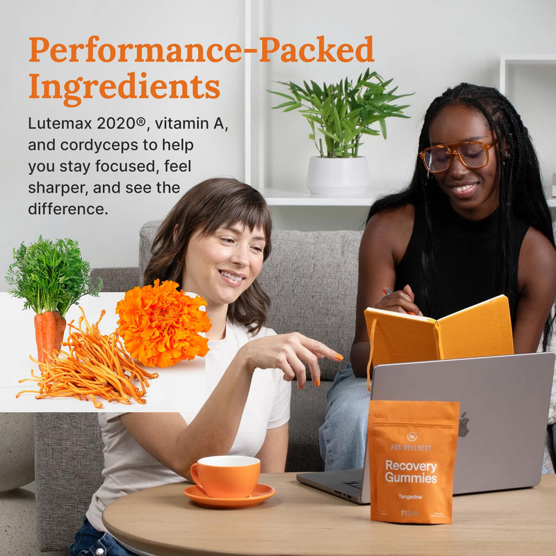 First-of-Its-Kind Eye Health & Focus Gummies with Lutein, Zeaxanthin, Cordyceps & Vitamin A | Vision, Brain Support, Memory, Sleep & Stress Relief | Blue Light Protection | Vegan, Gluten-Free - 30pc 30 Count