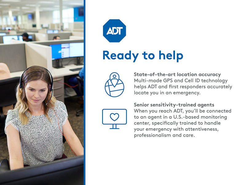 [Australia] - ADT - On-The-Go Mobile Medical Alert System for Seniors - GPS Capabilities, Included Waterproof Wearable Panic Button, 24/7 U.S. Based Monitoring (Neck Pendant) Neck Pendant 