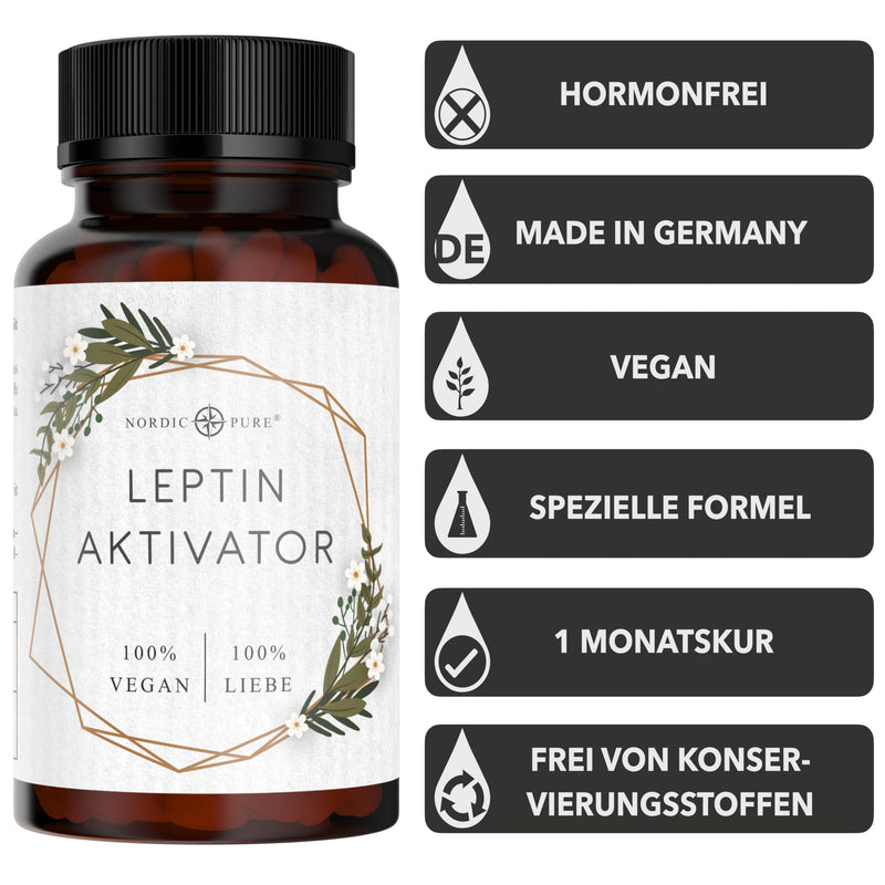 [Australia] - Leptin activator capsules high dosage for leptin cure | Highest quality from Nordic Pure | Leptin metabolism cure | Natural support | 21 day cure with Leptinonol | Hormone-free 