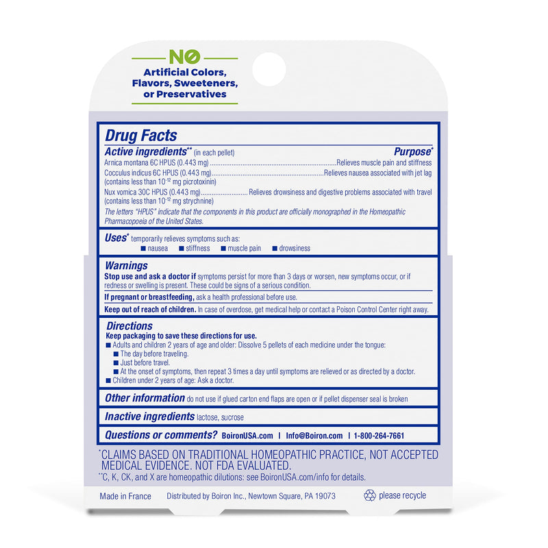 Boiron Jet Lag Relief Kit - Travel Essential for Relief from Nausea, Stiffness, Muscle Pain, and Drowsiness from Long Flights - (240 Pellets), (Pack of 6) 80 Count (Pack of 6)