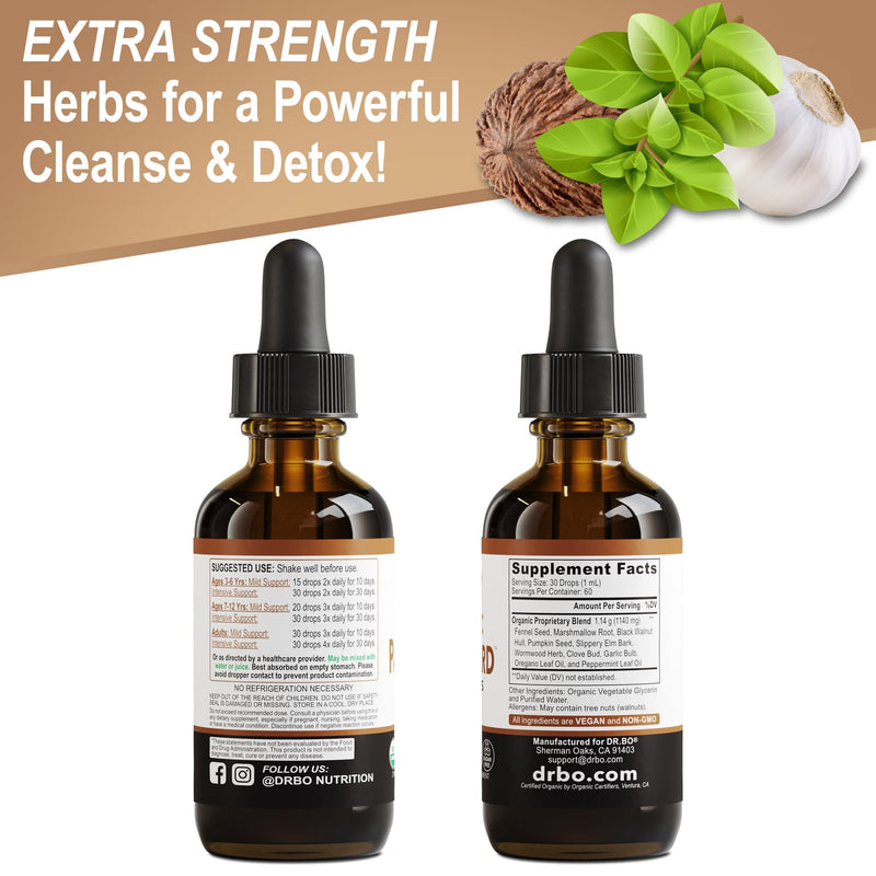 [Australia] - ParaGuard Cleanse Liquid Organic Detox - Organic Intestinal Guard Formula Supplement for Humans with Black Walnut Wormwood Clove & Oregano Tincture - Natural Herbal Intestine Body Gut Cleanser 2 oz 