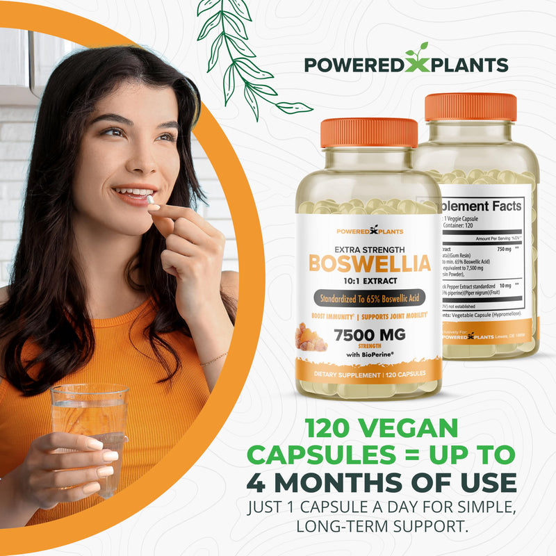 [Australia] - Boswellia Serrata Extract Joint Support Supplement by Powered by Plants ‚Äì 65% High Potency Boswellic Acids with BioPerine ‚Äì Supports Immunity, Mobility & Flexibility ‚Äì 120 Vegan Capsules 