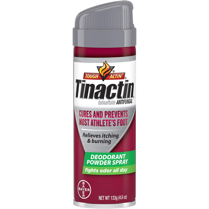 Tinactin Athlete's Foot Antifungal Deodorant Powder Spray, 4.6 oz Can (Pack of 2)