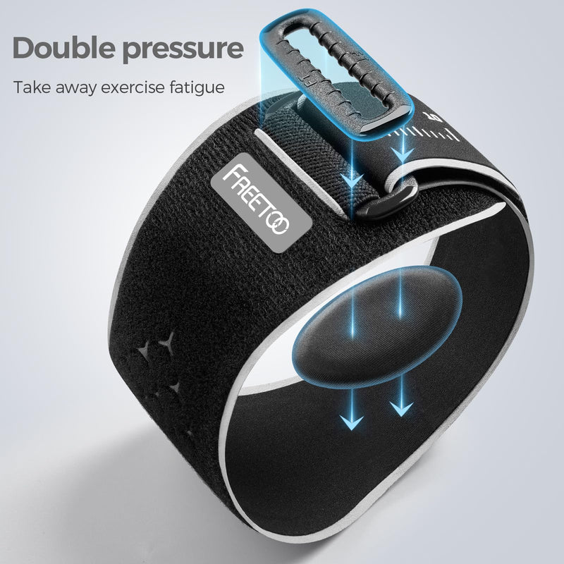 [Australia] - FREETOO Tennis Elbow Brace for Men Women for Tendonitis Relief Treatment, Tennis Elbow Strap with Gel Pad, Golfers Elbow Brace for Men for Pain, Forearm Brace for Medial Epicondylitis Grey S/M Grey-Black 