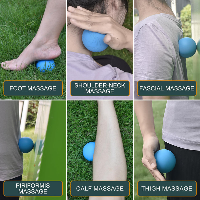 [Australia] - Massage Lacrosse Balls for Myofascial Release,Yoga Deep Tissue Massage,Trigger Point Therapy and Foot Plantar Fasciitis,Muscle Soreness Massager Ball (2Pack,Deep Blue and Purple) Deep Blue /Purple 