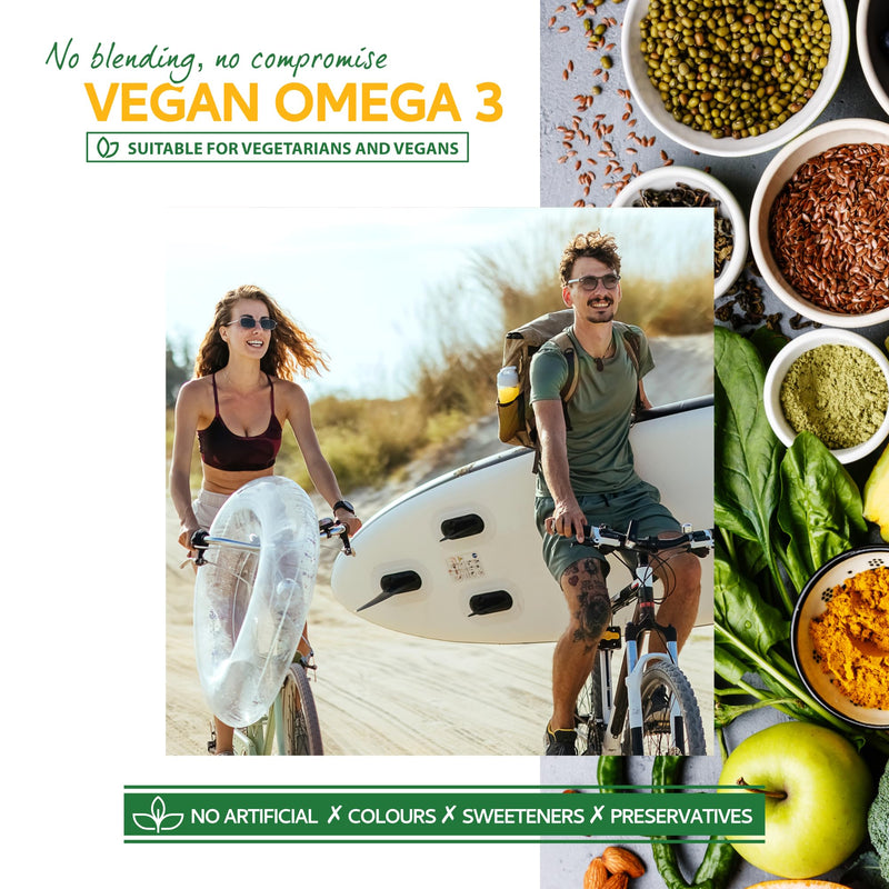 Vegan Omega 3 - Full Spectrum DHA, EPA & DPA - 90 Softgels of Life’s Omega Algal Oil - Ultimate Joint, Heart & Brain Health Supplement - Made in The UK