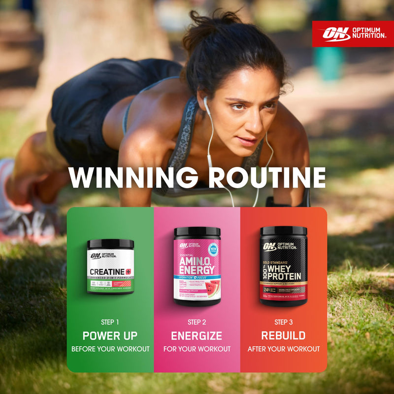 [Australia] - Optimum Nutrition Creatine Monohydrate Plus Powder, Strawberry Peach Flavored Creatine Performance Blend, with Electrolytes for Hydration, Added Vitamins, 40 Servings, 360 Grams (Packaging May Vary) 360 Gram (Pack of 1) 