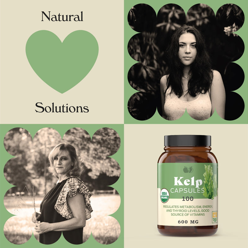 [Australia] - Raw Sea Kelp Powder Supplement - 600mg Capsules 100 Pills Powdered Raw Seaweed & Thyroid Support Supplement 