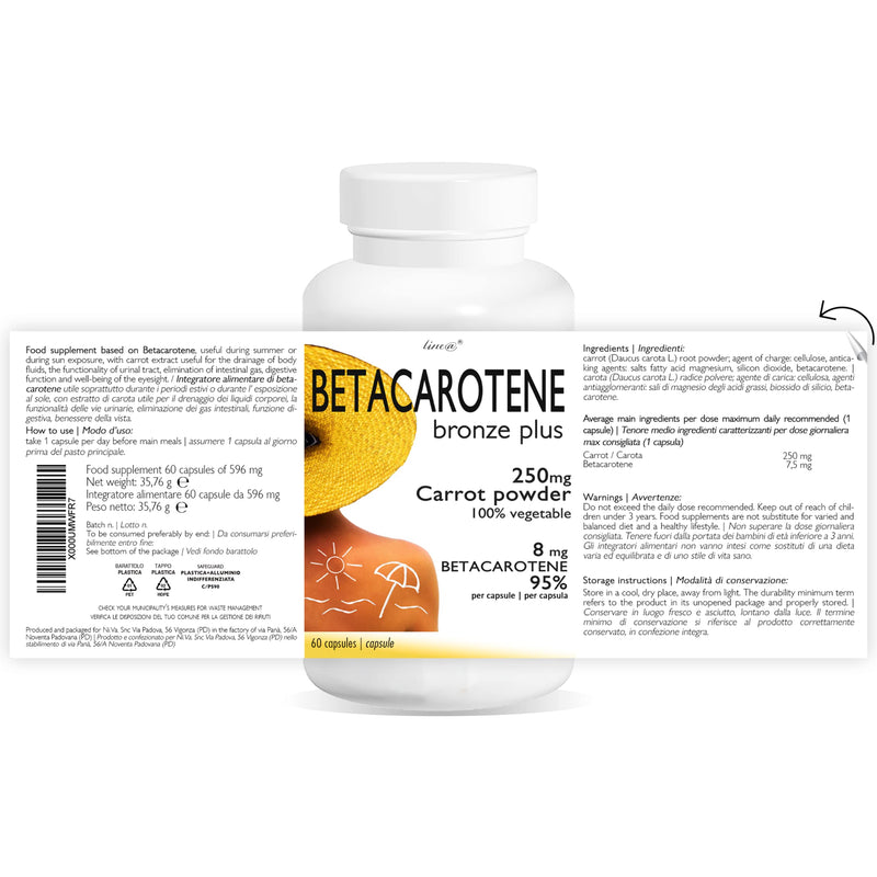 [Australia] - BETACAROTENE BRONZE PLUS Line@Diet - 2 MONTHS treatment - 60 CAPSULES - to prolong and maintain the tan 