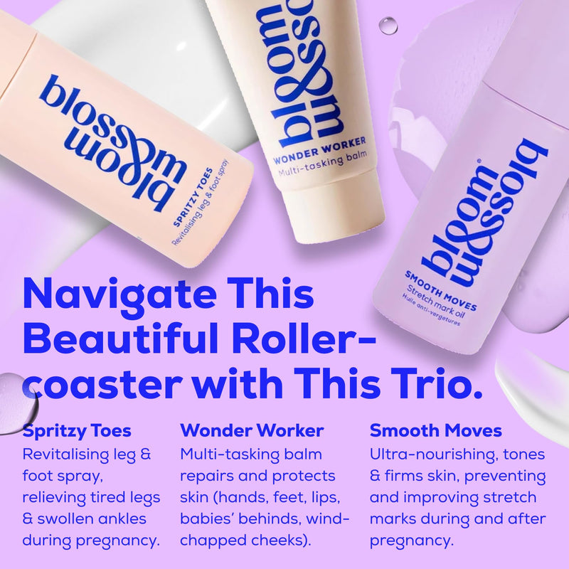 [Australia] - Bloom & Blossom - You've Got This Mama, Maternity Gift Set, 3-Piece Self-Care Kit for Expecting & New Moms with Stretch Mark Oil, Foot Spray Multi-Tasking Balm - Baby Shower, Maternity & New Mom Gift 