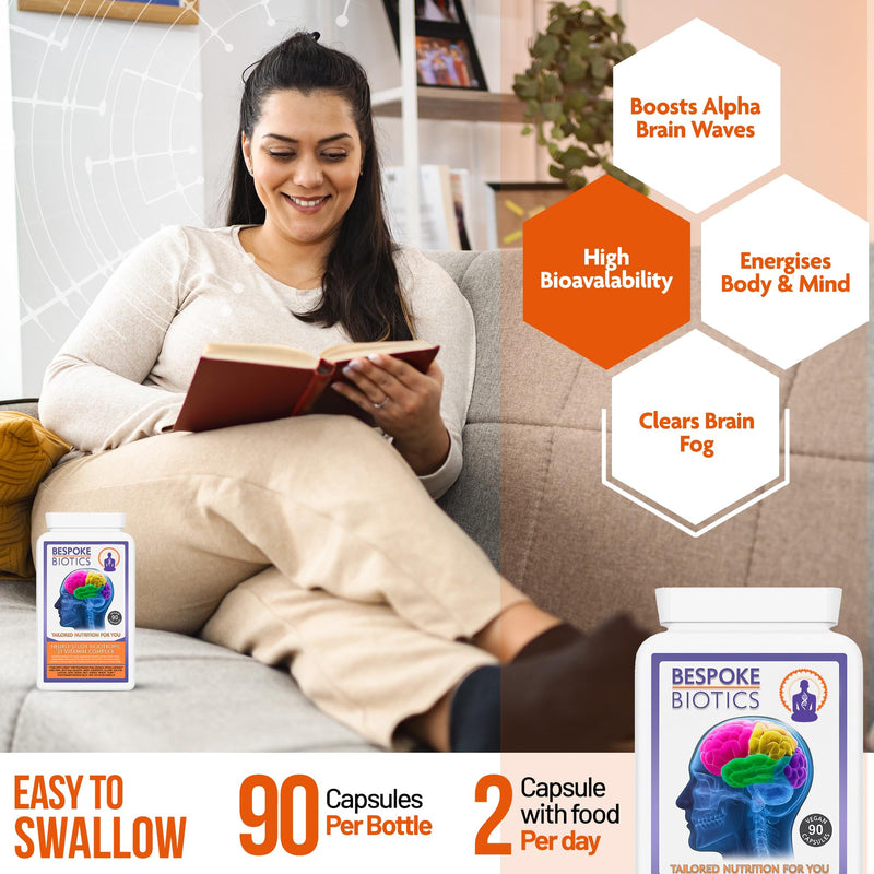 Neuro-Study Nootropic-21 Complex Stack 90 Caps 8hrs+ Brain Memory Focus Mood Natural Brain Concentration| Alpha Wave | Combats Exams Anxiety Stress Brain-Fog Fatigue Tiredness |Latest UK Formulation