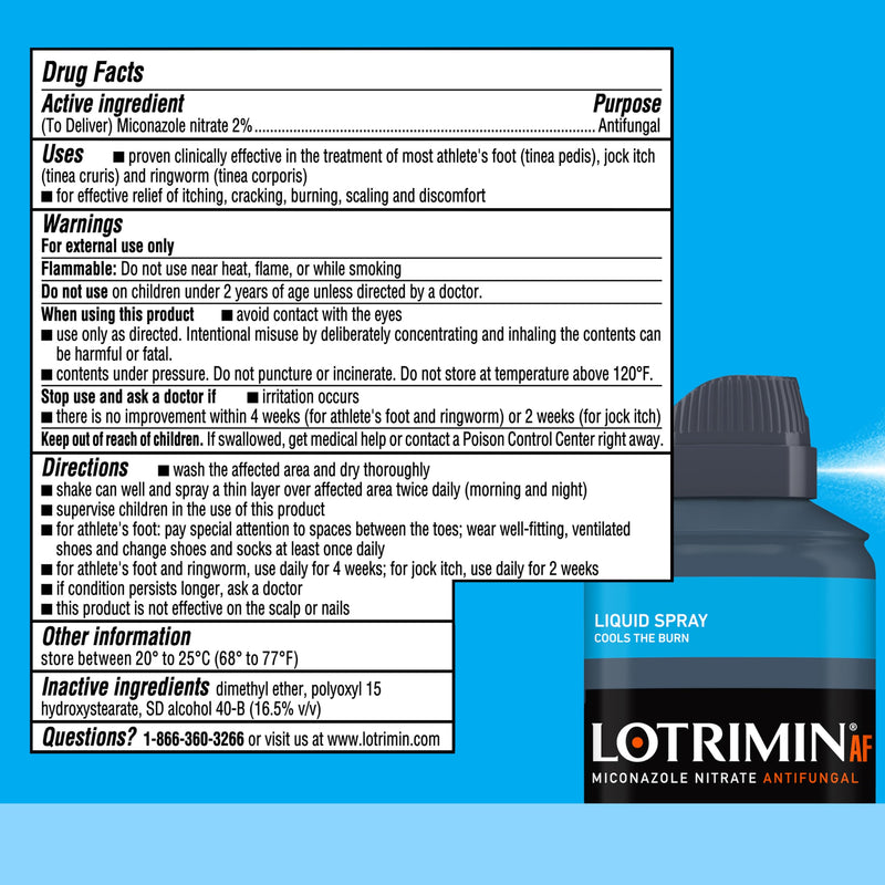 Lotrimin AF Athlete's Foot Liquid Spray, Miconazole Nitrate 2%, Proven Clinically Effective Treatment of Most Athlete's Foot, 4.6 Ounce (Pack of 3)