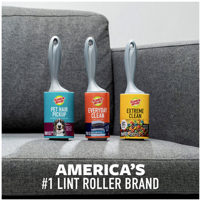 [Australia] - Scotch-Brite Pet Extra Sticky Lint Roller for Pet Hair, Furniture, and Clothes, 6 Roller Refills, 420 Sheets, 839RFS-70, White 6 Refills, 420 Sheets 