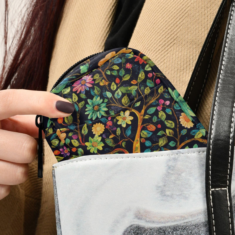 Tree of Life Flower Cute Pill Organizer Weekly Travel Pill Box 7 Day Large Capacity Pill Dispenser Case with 8 Pill Container Daily Pill Box Organizer Vitamin Holder Pill Bottle Organi Tree of Life Flower Black