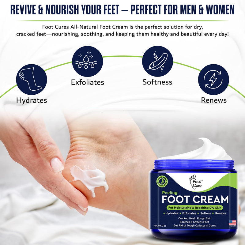 [Australia] - Tea Tree Oil Foot Cream - Moisturizing Athletes Foot Care For Dry Cracked Feet Cream - Heel & Callus Removal, Toenail Treatment, Itchiness Relief - Made in USA Foot Cream, 2 Ounce Pack of 2 2 Ounce (Pack of 2) 