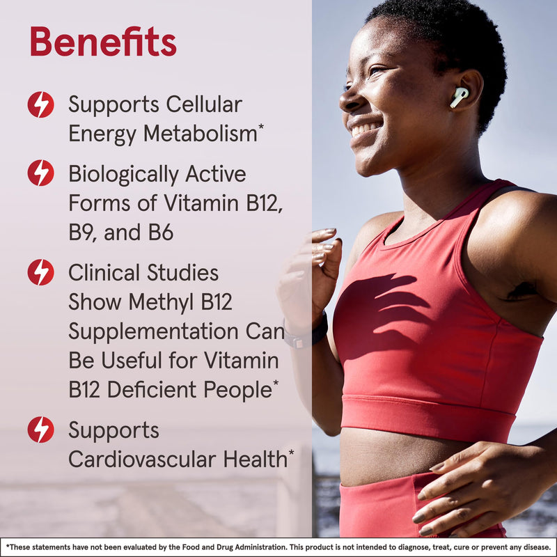 Jarrow Formulas Methyl B-12 & Methyl Folate, Bioactive Vitamin B9 and Vitamin B12 Supplement, Supports Cellular Energy Production, Healthy Brain Function & Metabolism, 60 Chewable Tablets, 60 Servings | Bioactive Vitamin B12 & B9 Supplement, Supports C...
