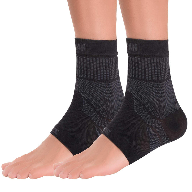 Zensah Ankle Support - Compression Ankle Brace - Running, Soccer, Sports - Ankle Sleeve Helps Sprains, Tendonitis, Pain Medium Black - Pair