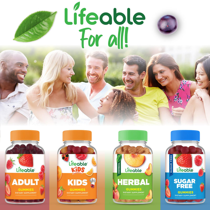 Lifeable Vitamin D3 K2 Gummies for Adults | 1000iu D3 and K2 100mcg | Great Tasting D3 and K2 Supplements | for Immune Support | VIT D3 K2 for Adults, Men, and Women | 60 Gummies