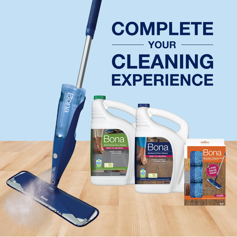 [Australia] - Bona Mop Microfiber Cleaning Pad for Hardwood & Hard Surface Floors - Value 3-Pack - For Use With Bona Mops - Dual Zone Cleaning Microfiber Cleaning (3 Count) 
