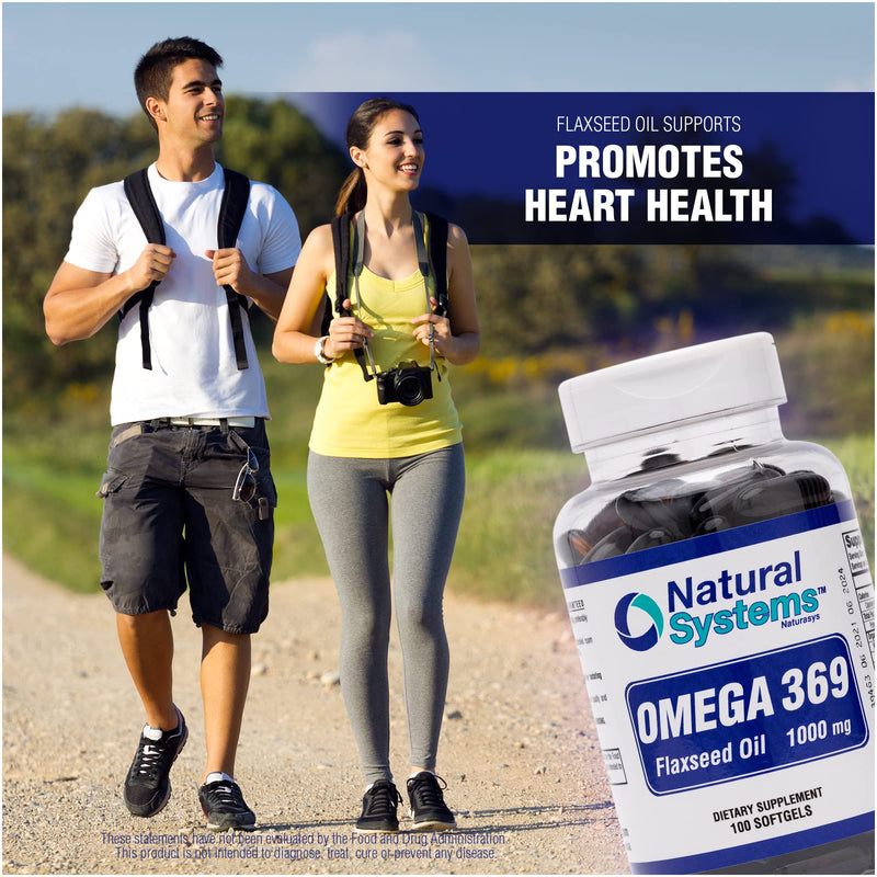 [Australia] - Omega 369 1000 mg 100 Softgels by Natural Systems - Triple Omega 3 6 9 Flax Seed Oil Supplements - Flax Seed Oil Omega 3 6 9 capsules with Essential Fatty Acids - Support Heart and Circulatory Health* 100 Count (Pack of 1) 