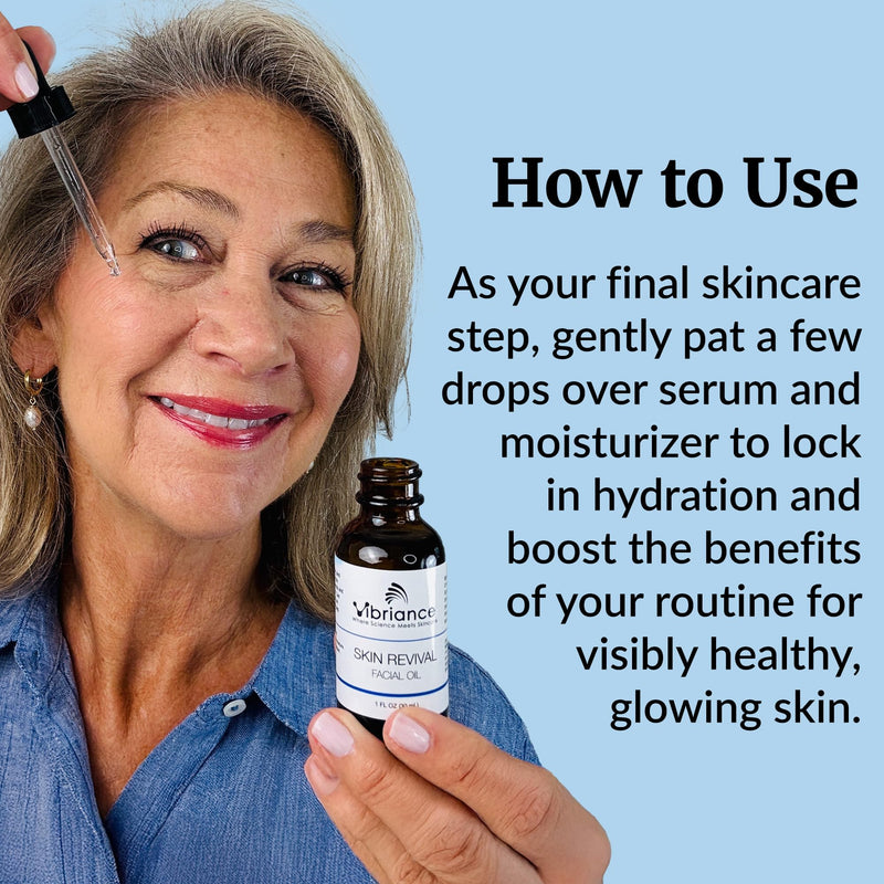 Vibriance Skin Revival Facial Oil - Natural Ingredients - Face Hydrating for Sensitive and Dry Types, with Vitamin E, Sea Buckthorn, Camellia, Squalane - Vegan, Paraben-Free