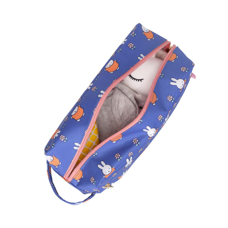 JuJuBe Miffy Flower Fields Travel Makeup Bag for Women, Portable Cosmetic Toiletry Bag, Zipper Makeup Organizer Pouch for Skincare, Brushes & Accessories