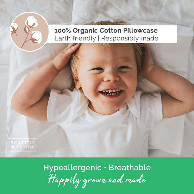 [Australia] - Toddler Pillow with Pillowcase - 13x18 Soft Organic Cotton Toddler Pillow for Sleeping - Washable Nap Pillow - Travel Pillow for Kids - Toddler Sleeping Pillow Toddler Bedding (White) White 