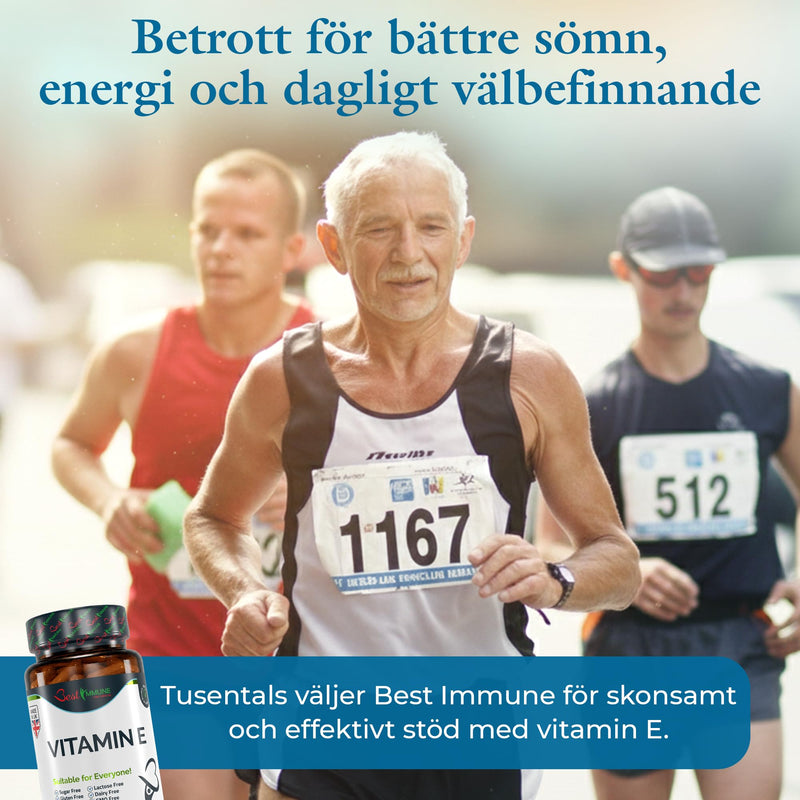 Best Immune, 100% Vitamin E 500iu Improved Formula 100 Vegan Capsules Highest bioavailability 100 count (Pack of 1)