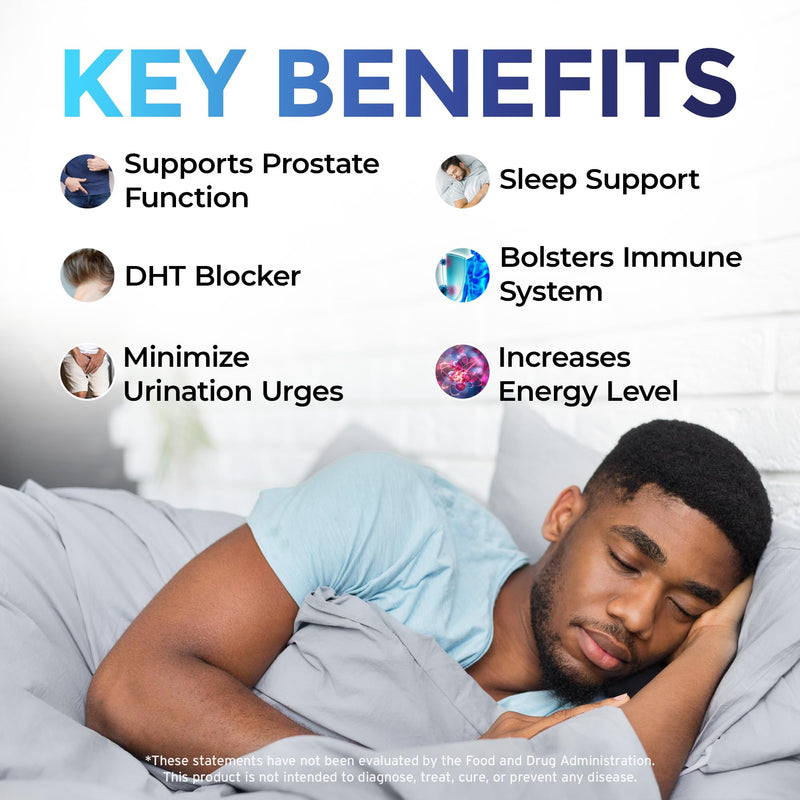 [Australia] - Advanced Saw Palmetto Prostate Supplement for Men w/Beta Sitosterol + #1 Rated Best Health Formula to Reduce Urge for Frequent Urination, DHT Blocker, Improve Sleep, Performance- 90 Capsules 