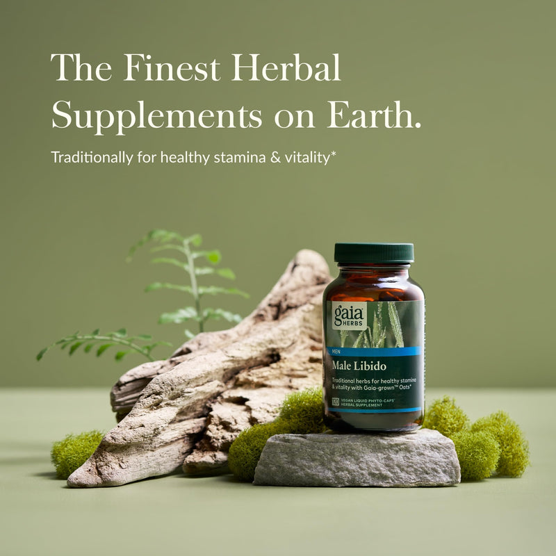 [Australia] - Gaia Herbs Male Libido - Herbal Supplement with Saw Palmetto, Horny Goat Weed, Maca & Oats - Supports Stamina, Vitality & Hormone Balance for Men - 120 Vegan Liquid Phyto-Capsules (30-Day Supply) 120 Count (Pack of 1) retail_packaging 