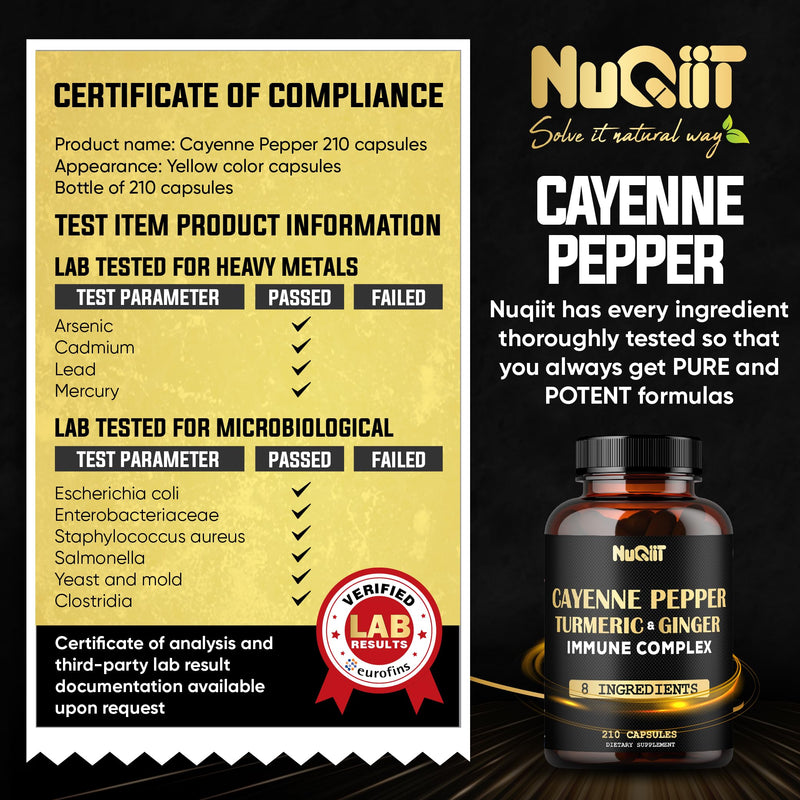 [Australia] - 210 Pills - Cayenne Pepper Capsules Organic with Turmeric, Ginger, Immune Support Complex as Elderberry, Echinacea, Garlic Bulb - Digestion, Heart Health & Body Management 