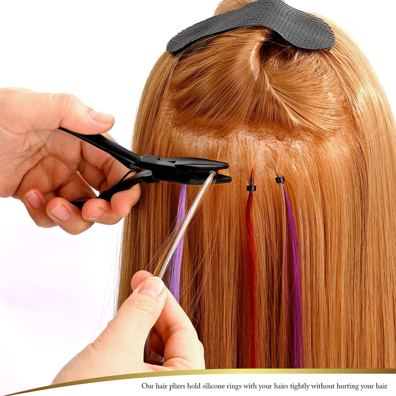 EHDIS Hair Extension Pliers Multi Functional Microlinks Hair Extensions Pliers & Hair Extension Tool for Micro link, Micro Ring, Feather Extension, Beads Closer Tool Kit (Type1) closed plier