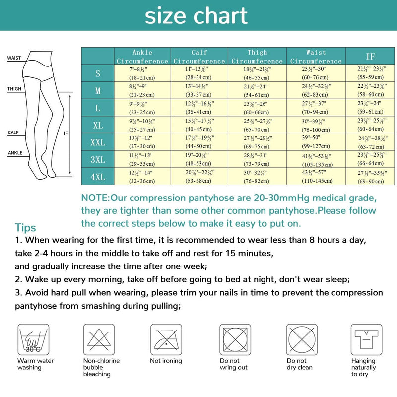 [Australia] - Medical Compression Pantyhose Stockings for Women Men - Plus Size Opaque Support 20-30mmHg Firm Graduated Hose Tights, Treatment Swelling, Edema Varicose Veins, Open Toe Black M Medium (1 Pair) 