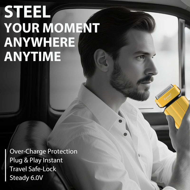 [Australia] - KEMEI Electric Razor for Men,Shavers,Foil Shaver,Mens Electric Razors for Shaving Face/Beard, Men's Electric Shavers,Cordless,USB-C Fast Rechargeable,Close Shave,Travel/Home/Barber,KEMEI T396 Yellow 