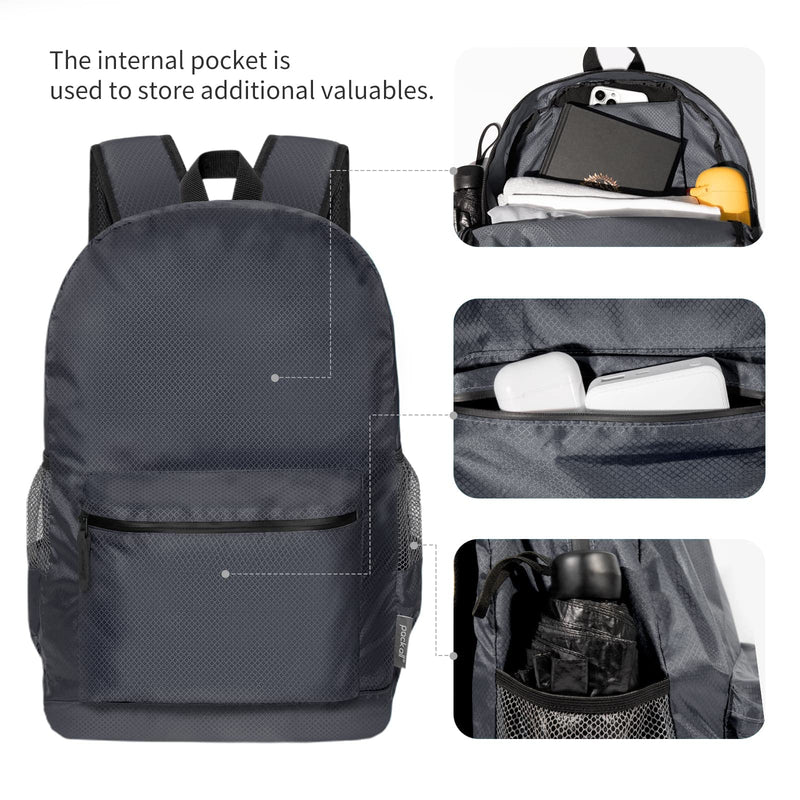 pack all Travel Foldable Bag Bundle | 20L Packable Backpack & 32L Duffel Bag (Navy Blue)