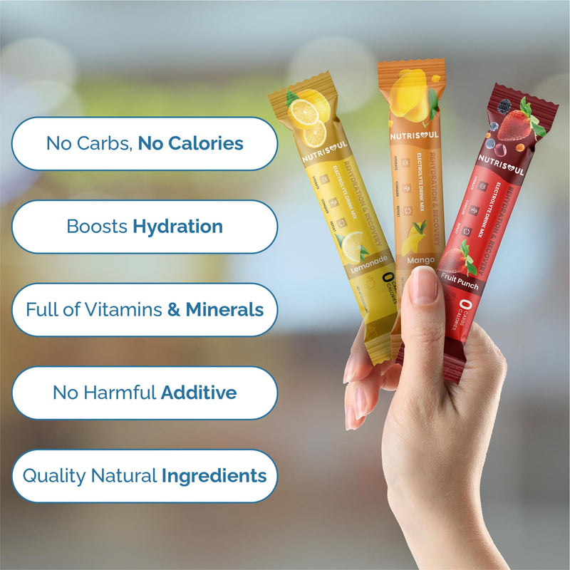 Rapid Rehydration Electrolyte Powder | 30 Sachets | Vitamins C, B1, B3, B5, B9, B12, Magnesium & Himalayn Salt | Zero Sugar | Revitalising Nutritional Electrolytes Hydration Drink Mix