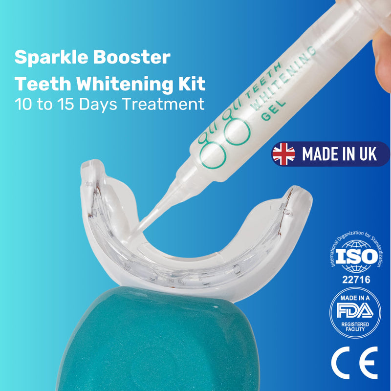 [Australia] - Sparkle Booster Teeth Whitening Kit - 2 x 5ml Pap Whitening Gel Syringes - Includes Rechargeable LED Whitening Device, Shade Guide & Remineralization Pen - 10 to 15 Days Treatment 