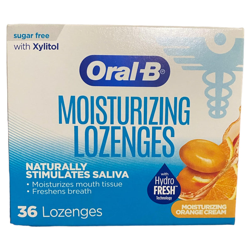 Oral-B Moisturizing Lozenges for Dry Mouth, Refreshing Orange 36 Ct (Pack of 1)