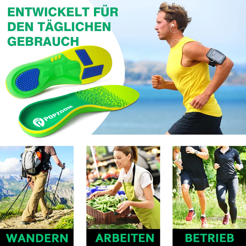 [Australia] - Popzoom Heel Spur Insoles Orthopedic Insoles - Orthopedic Insoles for Flat Feet, Plantar Fasciitis Shoe Insoles - Gel Insoles Sports - S (Green) Green S (EU39-41)-26CM 