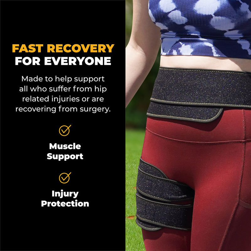 [Australia] - CopperJoint Hip Support Brace for Sciatica Pain Relief , Help Circulation - Hip Flexor Compression Wrap & Sciatic Nerve Brace for Comfort & Recovery - Hip Flexor Brace Black 