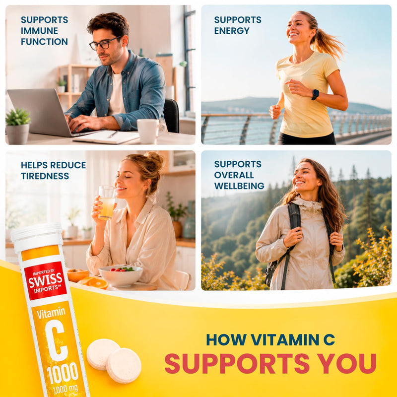 Effervescent Vitamin C 1000mg Dietary Supplement, 6-Pack, 120 Tablets Orange 20 Count (Pack of 6)