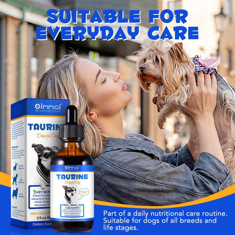 Taurine for Dogs Taurine Supplements for Dog Natural Amino Acid for Heart Health, Longevity, Digestive Health & Vision Pet vitamins and Supplements 60ml