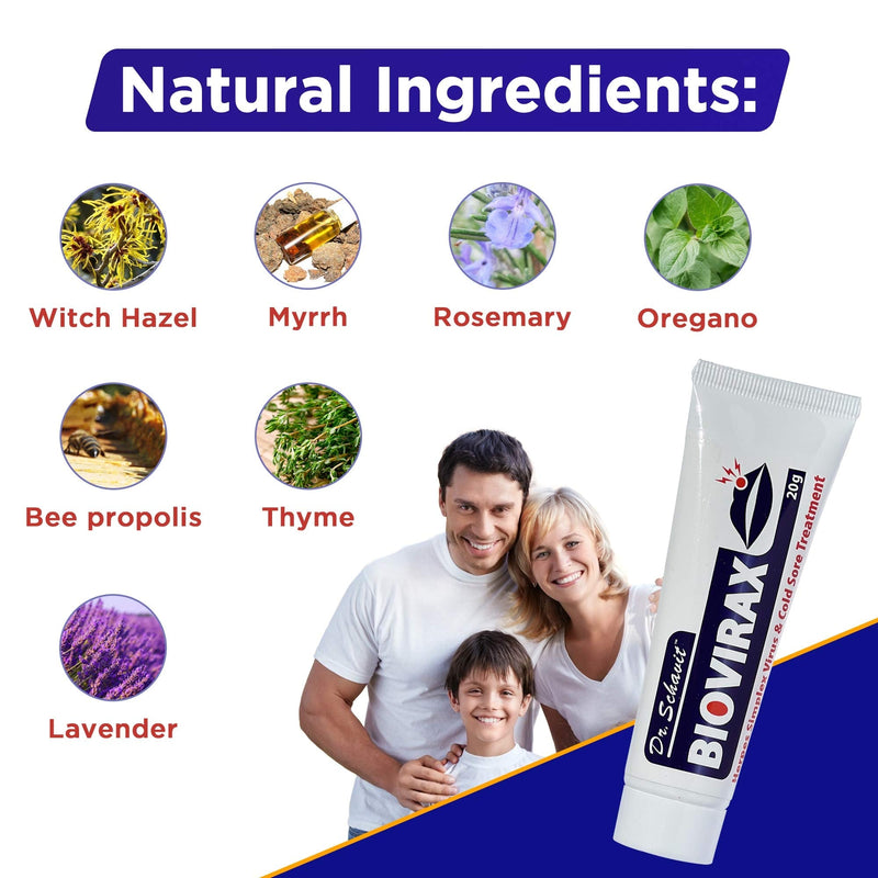 [Australia] - BioVirax Cold Sore Treatment – Natural Healing Cream, Prevent Spread of Cold Sores – Home Remedy, Easy Application 20 mg 