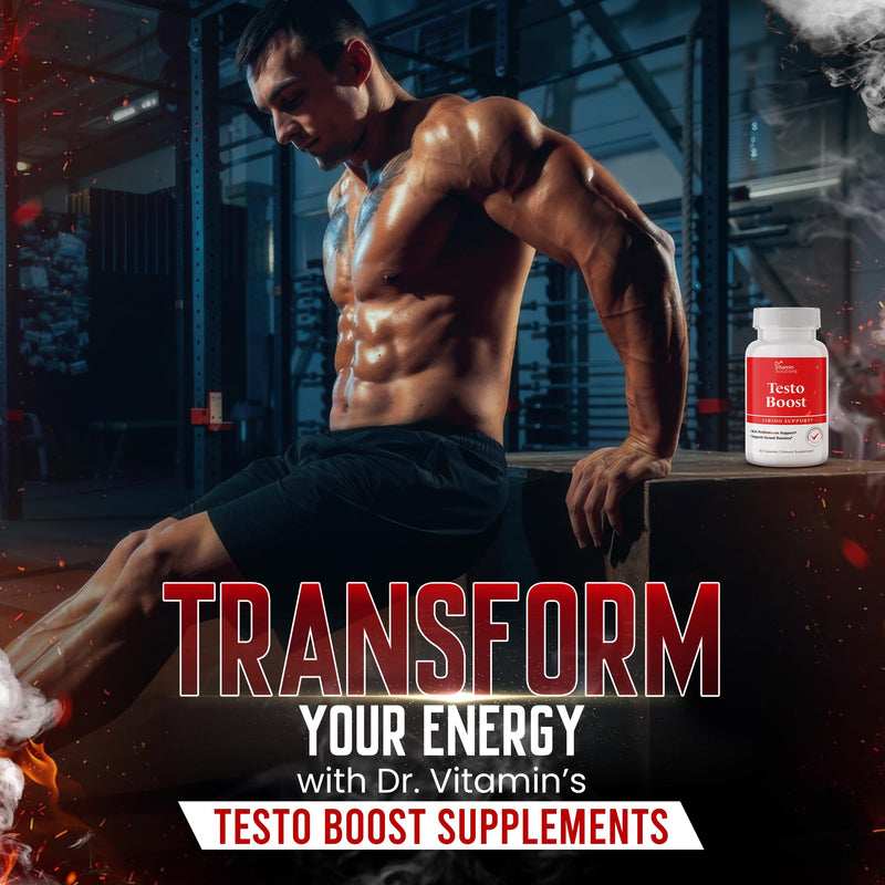 Dr. Vitamin Testo Boost Supplement for Men - Stamina, Horny Goat Weed - 30 Capsules & Thermogenic Fat Burner for Women and Men - Appetite Suppressant for Weight LossMetabolism Booster - 30 Weight Los