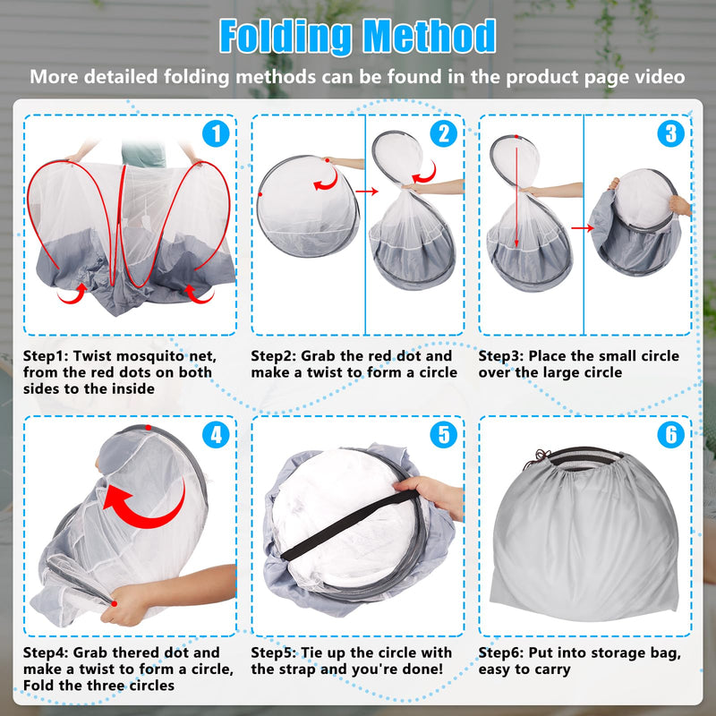 [Australia] - Extra Large Pop Up Mosquito Tent, Portable Foldable Mosquito Net for Bed Camping Travel Patio (78 * 41 * 31inch) 