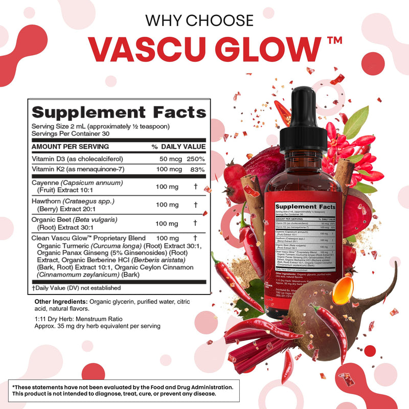 [Australia] - Clean Nutra Cayenne Pepper Drops Supplement Liquid + Hawthorn Berry, Vitamin D3 K2 Beet Root Powder, Ceylon Cinnamon, Turmeric Curcumin, Organic Panax Ginseng, Berberine Extract 1 Pack 